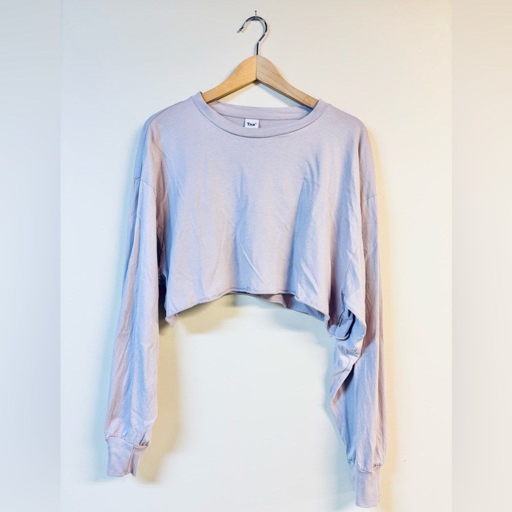 TNA Lilac Cropped Long-Sleeve Tee